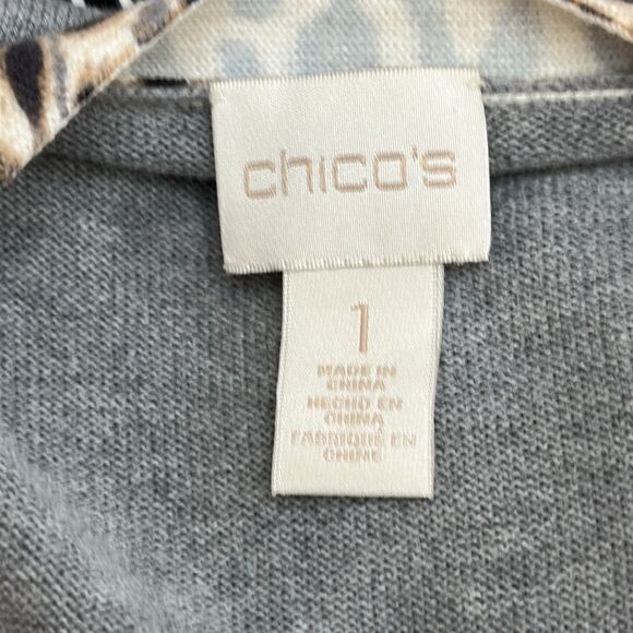 Chico’s Cardigan Size 1 (8) Peyton Long Line Leopard Print - Picture 11 of 15